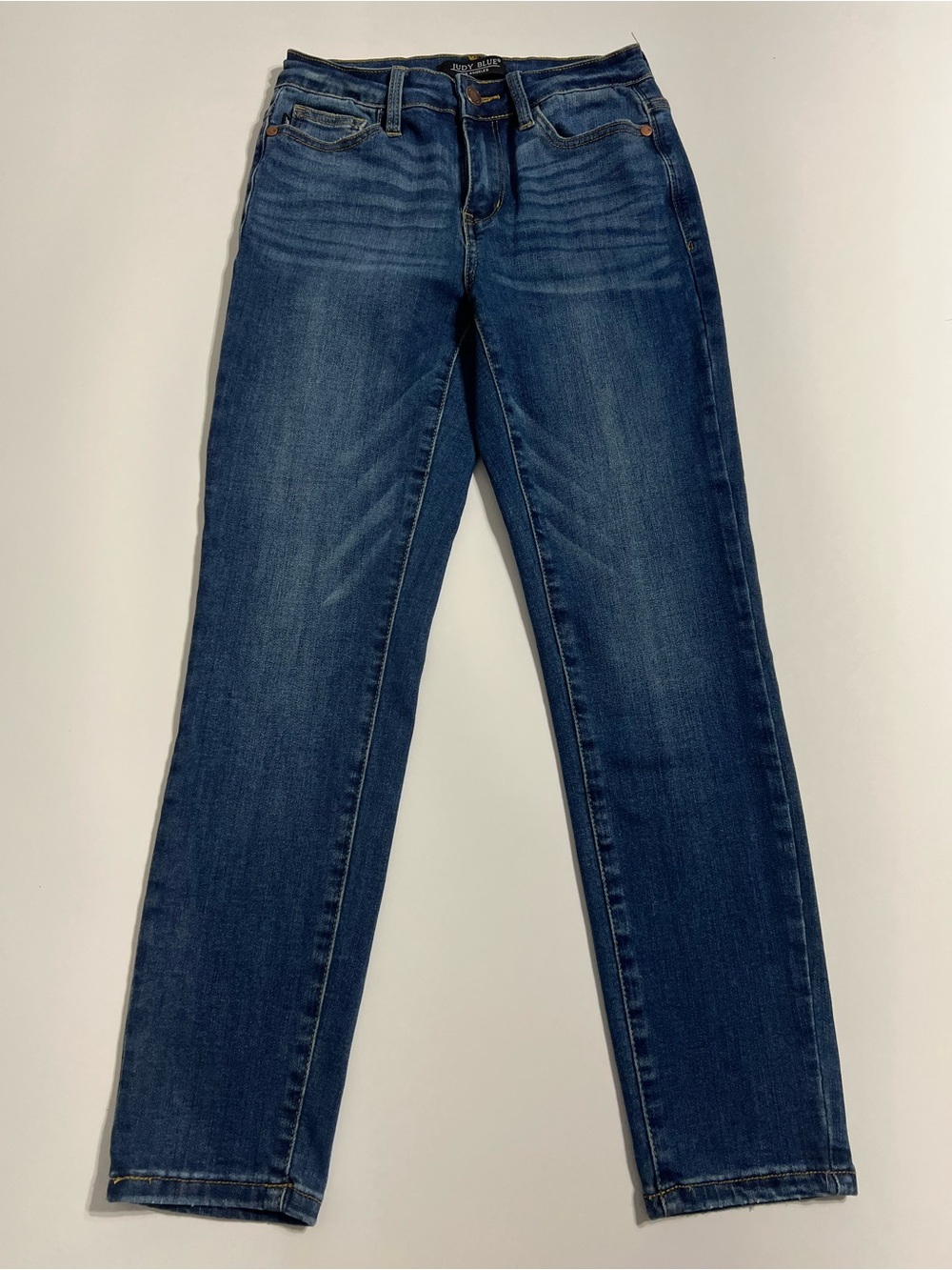 Judy Blue Relaxed Straight Leg Crop Jeans 1/25 Dark Wash Stretch